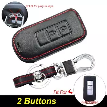 Кожаный чехол для автомобильных ключей Mitsubishi Outlander Lancer 10 Pajero Sport L200 ASX RVR, защитный чехол для смарт-пульта дистанционного управления, сумка-брелок