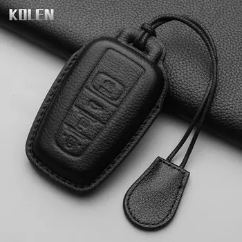 Кожаный чехол для дистанционного ключа автомобиля для Toyota Prius Camry Corolla CHR C-HR RAV4 Land Cruiser Prado 2 3 4 кнопки аксессуары