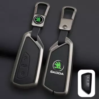 Кожаный чехол для дистанционного ключа из цинкового сплава, защитный чехол для Skoda Superb A7 Kodiaq Octavia A7 A8, аксессуары для ключей