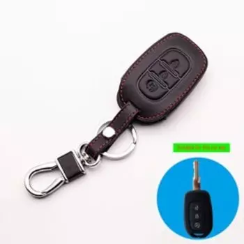 Кожаный чехол для ключа с дистанционным управлением 2015 2016 2017 Renault Duster Sandero Logan Clio Captur Laguna Scenic Region 3 кнопки