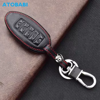 Кожаный чехол для ключей автомобиля ATOBABI, брелок для Nissan Sentra Pathfinder Murano Rogue Infiniti QX50 Q50 Q60, умный чехол с пультом дистанционного управления