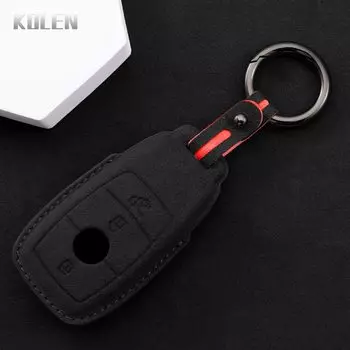 Кожаный Чехол Для Ключей Для Mercedes Benz A C E S G Class GLC CLE CLA GLB GLS W177 W205 W213 W222 X167 AMG - Чехол Для Автом...