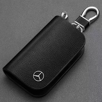 Кожаный чехол для ключей от автомобиля, чехол для ключей, сумка-кошелек, брелки для ключей для Mercedes Benz AMG W204 W205 W212 W213 W222 x153 W176 W177