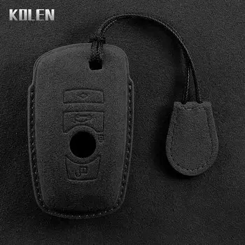 Кожаный Чехол Для Ключей От Автомобиля Для BMW F10 F20 F30 F15 F16 F07 F01 F02 F25 F31 1 3 5 7 Серии X1 X3 X4 X5 X6 С Дистанц...