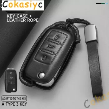 Кожаный чехол для ключей от автомобиля, полная защита для VW Volkswagen Polo Tiguan Passat Golf Jetta Lavida Skoda Octavia, аксессуары