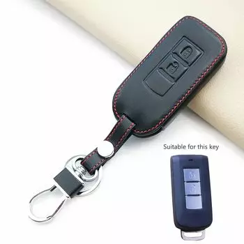 Кожаный чехол для ключей с 2/3 кнопками для Mitsubishi ASX Outlander Mirage Lancer Montero Eclipse Cross L200, аксессуары в виде ракушки