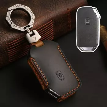Кожаный чехол для ключей с 5-кнопками для KIA Seltos Sportage Ceed Sorento Cerato KX5 Niro Forte K3 K5 Opatima Soul Telluride