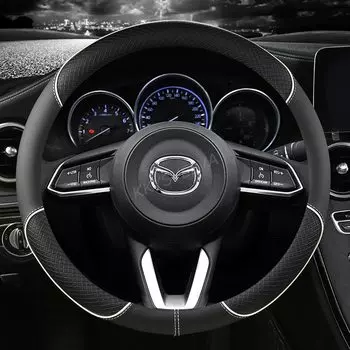 Кожаный чехол на руль автомобиля из микрофибры для CX-3 CX-4 CX-5 CX-7 CX-9 Mazda 3 Axela 6 Gh Gj Demio, противоскользящие автомобильные аксессуары