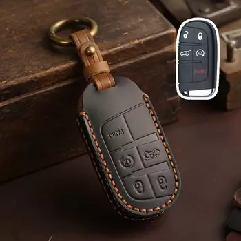 Кожаный защитный чехол для автомобильного ключа для Jeep Renegade Compass Grand Cherokee Chrysler 300C Wrangler Dodge аксессуары брелок