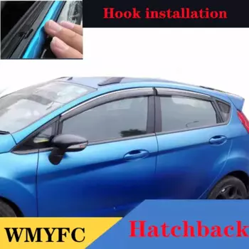 Козырек для автомобильных окон Ford Fiesta хэтчбек 2009 ~ 2017, дефлектор для вентиляционного отверстия двери, защита от дыма, навес, солнце, дождь, аксессуары для бровей