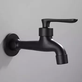 Кран Bibcock для сада, черный сплошной латунный кран для раковины в ванную комнату, настенное крепление для стирки, для стиральной машины, краны для холодной воды