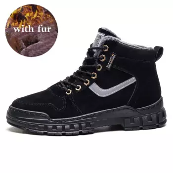 Красивые Ботинки Martin мужские зимние теплые бархатные рабочие ботинки в британском стиле высокие кожаные мужские ботинки мужская обувь