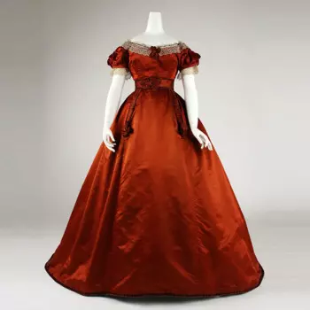 Красное платье 1920-х годов для посещения, Исторический Викторианский, Колониальный, гражданская война, бальное платье Южного Белль, Свадебный костюм средневекового королевского двора