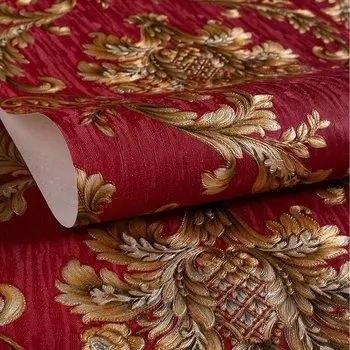 Красные бумажные обои WMYDYG Дамасские 3D