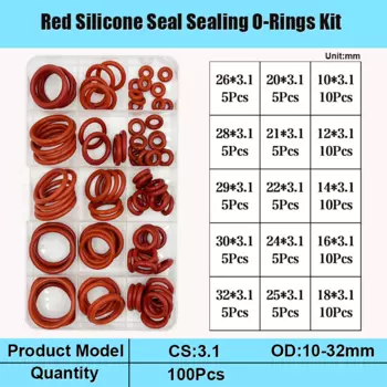 Красные силиконовые уплотнительные кольца YMAX CS 1/1.5/2.0/2.4/3 мм