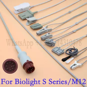 Красный 9P разъем 3 м кабеля датчика SpO2 для BLT Biolight S Series/ AnyView M12 монитор пациента