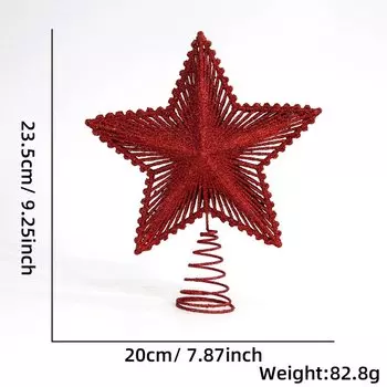 Красный блестящий верхушка для ёлки MOONBIFFY