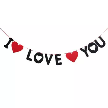 Красный бумажный баннер "Сердце любви"