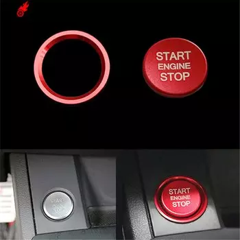 Красный и синий для Audi A4 A5 B9 2017 2018 A6 C7 A7 2011-2017 Q5 8R Внутренняя кнопка запуска и остановки двигателя, кольцо, накладка, наклейки