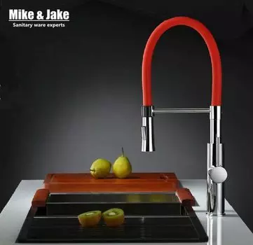 Красный кухонный смеситель Mike&Jake