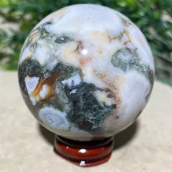 Красный мох агат сфера DriB