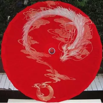 Красный шелковый зонт Aprilis Garden