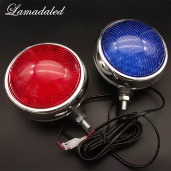 Красный синий круглый 2X50led высокий яркий полицейский мотоцикл светодиодные стробоскопические огни патруль мотоцикл передняя вспышка сигнальная лампа 12В