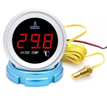 Красный светодиод цифровой 0-120 Датчик температуры воды с датчиком 1/8NPT, мигающая сигнализация для бензина, дизельного автомобиля, 12 В, 24 В, на заказ