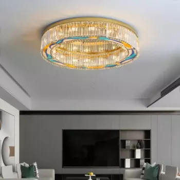 Красочная Хрустальная потолочная лампа, роскошное украшение для дома, светодиодная лампа De Techo для гостиной, 2024 потолочные люстры