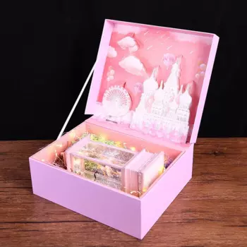 Красочная подарочная коробка в стиле девушки с подсветкой Lafite Grass Starry Sky Рождественская Подарочная коробка Большой размер упаковочная коробка для отправки друзьям