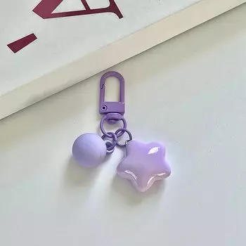 Красочный брелок со звездами, смола, брелок со звездой для женщин и девочек, чехол для наушников, украшение для рюкзака, украшение для автомобильного ключа