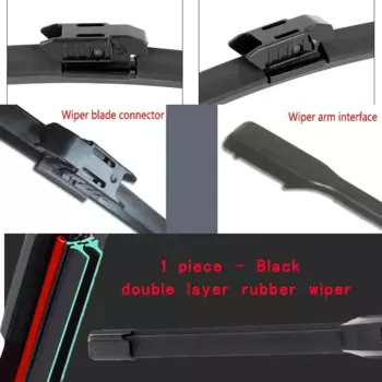 Красочный Vatl5.1. Лезвия очистителей лобового стекла автомобиля Универсальный мягкий двухслойный резиновый без каркаса 16 "19" 20 "22" 24 "26" 30"