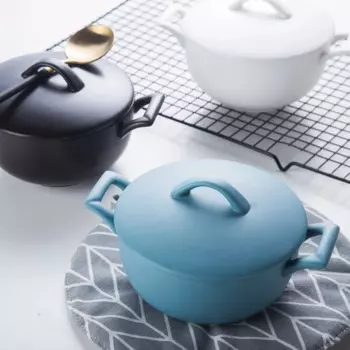Креативная керамическая чаша GuMiGD, японская Салатница, десертная чаша, домашняя посуда для завтрака, чаша с крышкой их ушей