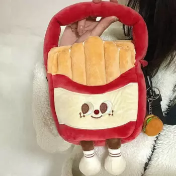 Креативные сумки с картофелем фри для женщин, плюшевая Милая дизайнерская роскошная сумка через плечо, Высококачественная универсальная сумка-мессенджер Y2k