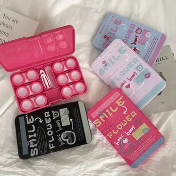 Креативный текст простой портативный контейнер для контактных линз контейнер для ухода контейнер для контактных линз