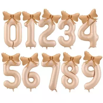 Кремовые номерные шары OLOEY 40 дюймов с бантом