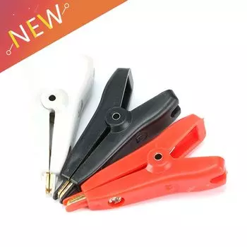 Крокодил зажимы Kelvin 3 шт. медные позолоченные серый + черный + красный