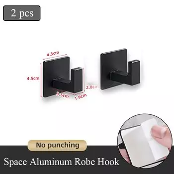 Крючки для халатов FRUNNSHY алюминиевые черные