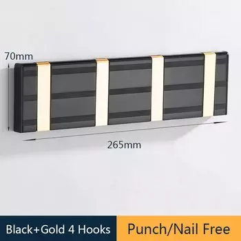 Крючки для халатов WJNMONE, алюминиевые, черные