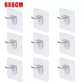 Крючки самоклеящиеся прозрачные для хранения 10 шт