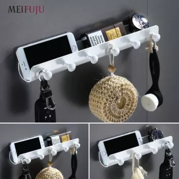 Крючок MEIFUJU для полотенец, металлический, черный, белый