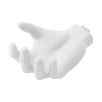 Крючок в форме руки белый/черный