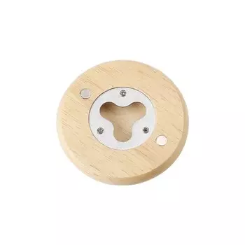 Круглая деревянная открывалка для бутылок с магнитом