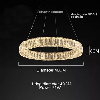 Круглая хрустальная люстра Trustwin lighting 110-240V