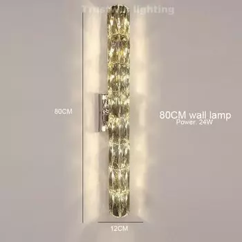 Круглая хрустальная люстра Trustwin lighting LED золотая/серебристая