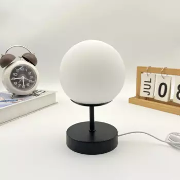Круглая креативная настольная лампа, украшение для гостиной, для дома, Usb-украшение для комнаты в эстетическом стиле, светодиодная стеклянная настольная лампа
