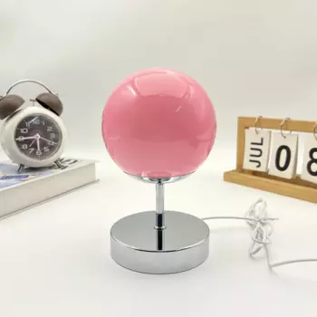 Круглая креативная настольная лампа, украшение для гостиной, для дома, Usb-украшение для комнаты в эстетическом стиле, светодиодная стеклянная настольная лампа