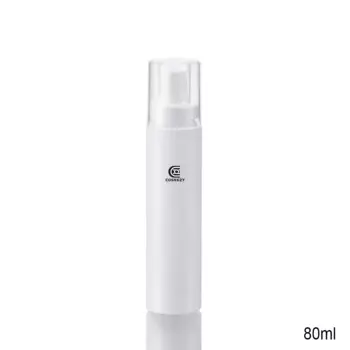 Круглая ПЭТ пластиковая бутылка с распылителем, белая бутылка 80 мл с прозрачной крышкой