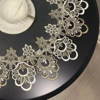 Круглая скатерть Julliette Dream, белая, полиэстер