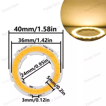 Круглая светодиодная кольцевая лампа warm and happy 12В 2-12Вт теплый/холодный свет
